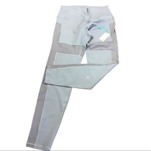 TRIHARA Gray High Rise Mesh Panel Athletic Leggings Size Large